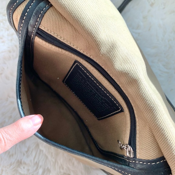 Vintage Coach Twill & Leather Crossbody - Picture 8 of 16